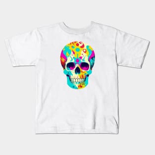 Skull in Funky Colors Kids T-Shirt